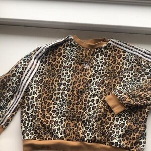 Adidas oversized cheetah print sweater